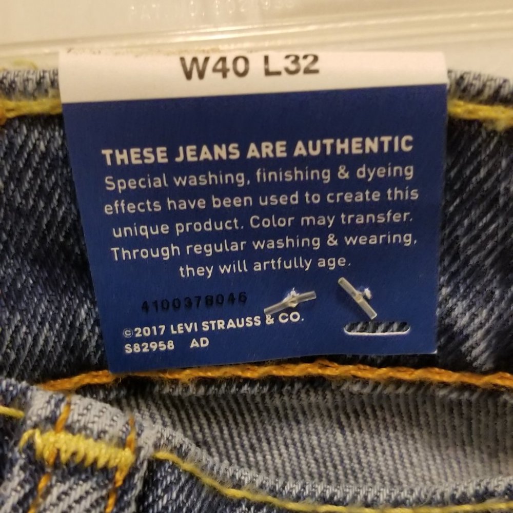 Levi's Denizen 285 Relaxed Fit Men's Straight Leg Jeans 40x32 NWT - Picture 8 of 12